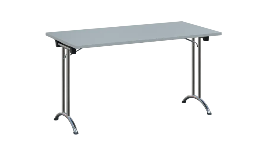 SLC 140 chrom skládací jednací stůl 1394x700, deska 25 mm, podnož chrom, deska šedá